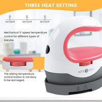 HTVRONT 2nd Gen Portable MINI Heat Press Machine DIY Auto Easy Heating Transfer Iron On HTV for Clothes Bags Shoes Hat T-shirts