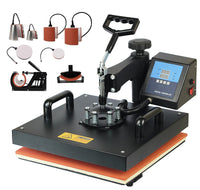 Combo Heat Press Machine4/5/6/7/8 in 1 38*38CM  Muntifunctional Sublimation Printer Transfer for Mug Hat Plate T-Shirt
