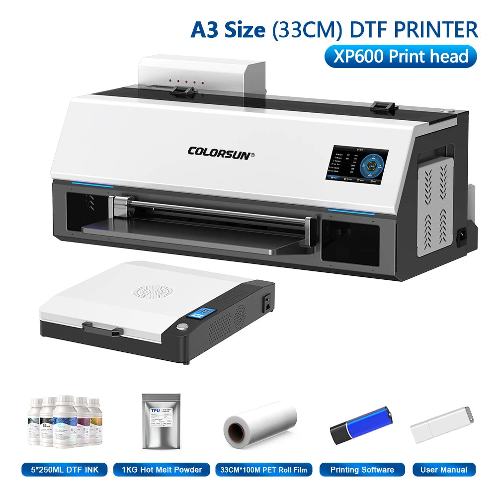 Colorsun DTF Printer Impressora A4/A3 Direct to Film T-Shirt Printing Machine Digital Inkjet DTF Printers For T-Shirt Hoodies