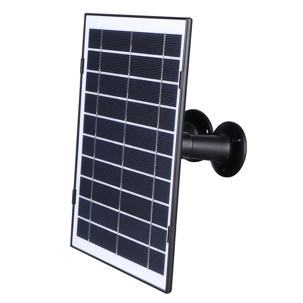 30W Solar Panel for Security Camera Micro USB/USB-C/DC5521 360°Adjustable Mount IP65 Waterproof for EufyCam/Wyze Cam