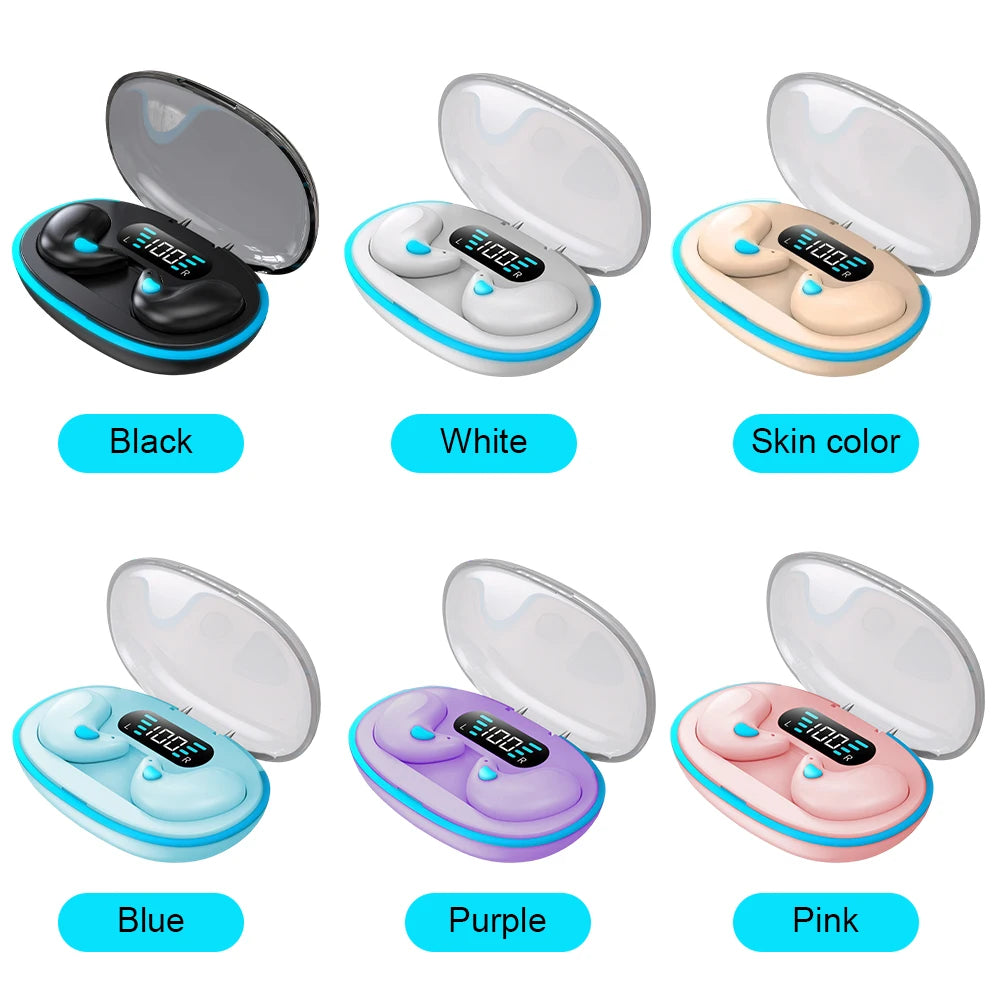Invisible Bluetooth 5.3 Headphones Wireless Sleep Earphones HiFi Stero Noise Reduction Earbuds Sports Headsets for Xiaomi iPhone