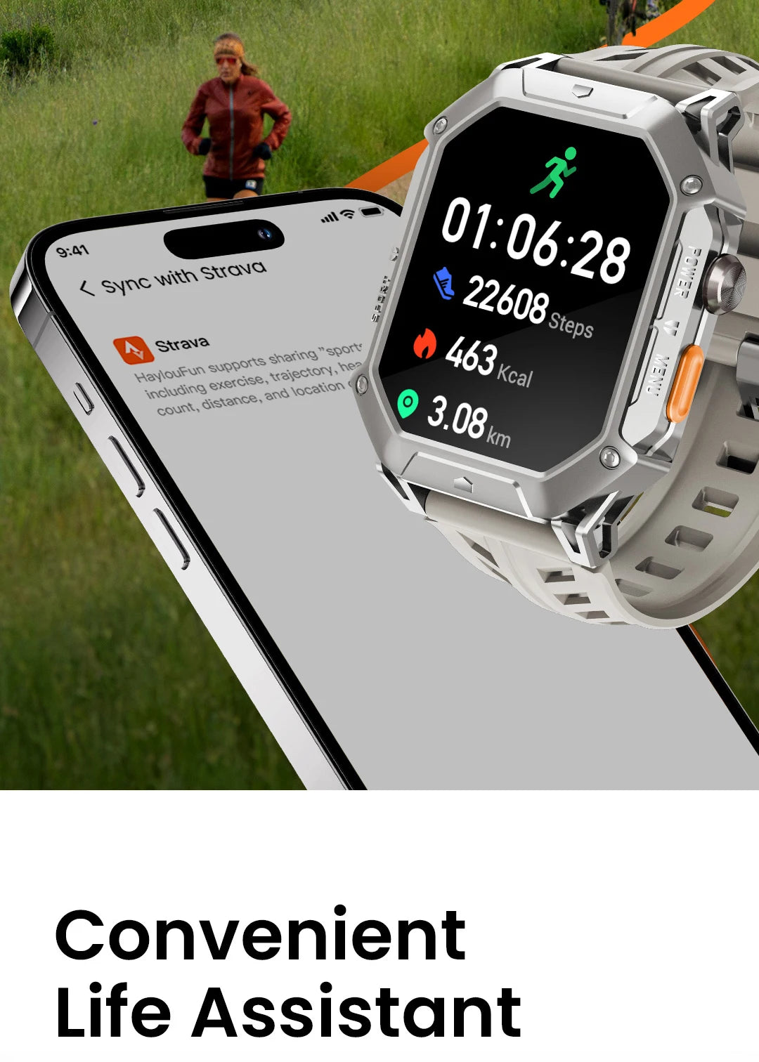 HAYLOU IRON N1 Smartwatchs 2.13’’ AMOLED Display 5ATM Waterproof Bluetooth Call Outdoor Sport Smart Watch 30 Days Battery Life