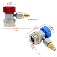 R134A A/C Manifold Gauge Adapter Copper Low/High Coupler Set A/C Adapter Air Conditioner Coolant Air Conditioning Accessories