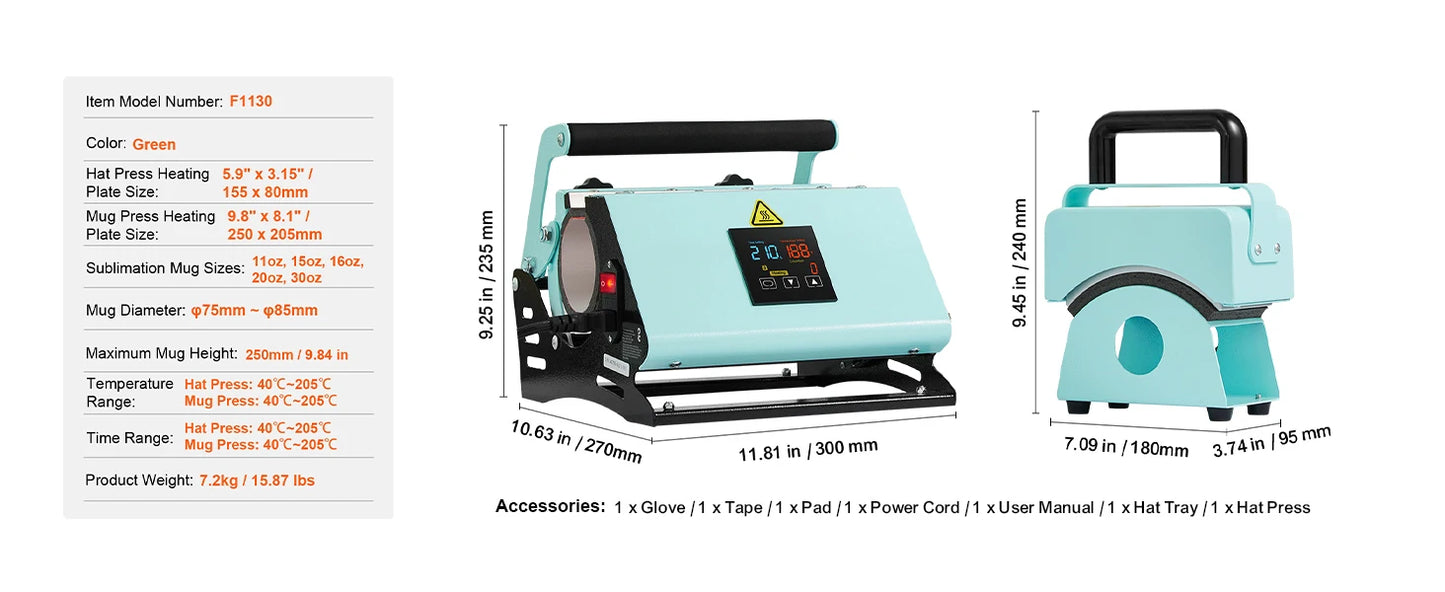 SucceBuy Hat Press Machine Mini Hat Heat Press for Caps Cap Heat Press Machine Safety Base and Glove Automatic Shut-Off Purple