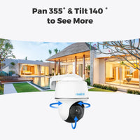 Reolink Argus 3MP PT WiFi Security Camera Outdoor Solar/Battery Powered IP Cam Wireless Pan Tilt Surveillance Cameras