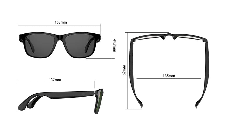 New smart glasses, support voice call, listen to music, touch operation, fashion wear, sunglasses lenses eye protection