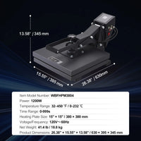 SucceBuy Heat Press Machine 15" x 15" /16" x 20" /16" x 24" Sublimation Printer Manual Clamshell Transfer on DIY T-shirt Pillow