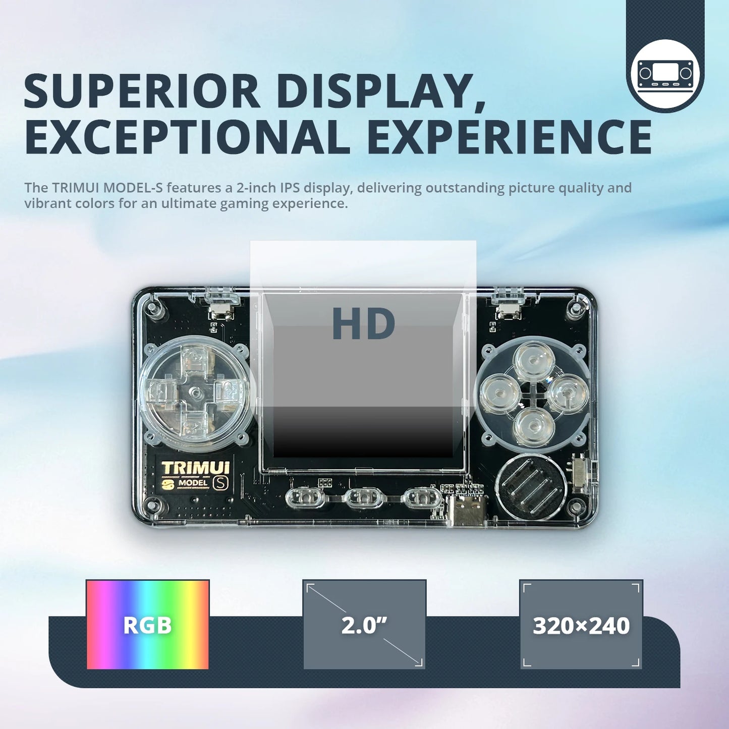 TRIMUI Model S Handheld Game Console 2.0 Inch IPS Screen Mini Portable Player 15000plus Classical Games Retro Game Console