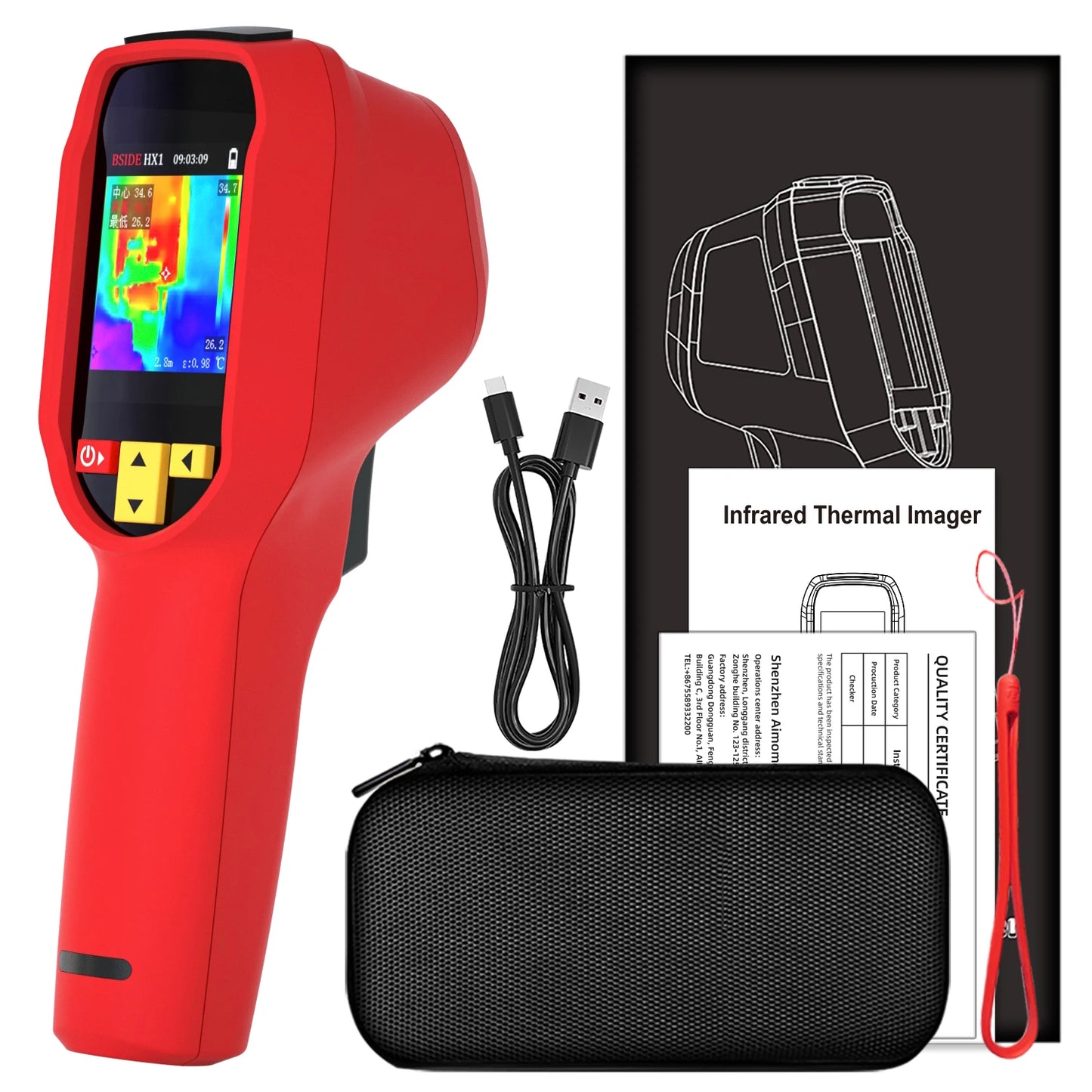 BSIDE HX1 Thermal Imaging Camera 240X240 Thermal Imager Infrared Temperature Meter For Repair PCB, Pipeline Detection