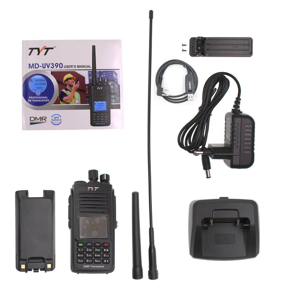 TYT NEW AES256 Encryption MD-UV380/390  Digital Walkie Talkie VHF UHF Dual Band Waterproof Radio GPS Ham Radio DMR Walkie Talkie