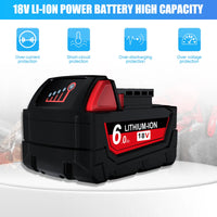 For Milwaukee 18V  M18 lithium 6.0Ah/9.0Ah XC Lithium Battery 48-11-1860 48-11-1850 48-11-1840 48-11-1820 Charger rechargeable P