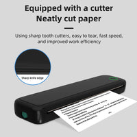 A4 Portable Thermal Printer Inkless BT Thermal A4 Mobile Printer with Printing Paper Document Printing Maker for Smartphone & PC