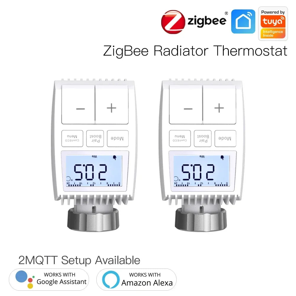 MOES Tuya ZigBee3.0 Radiator Actuator Valve Smart Thermostat Temperature Controller Internal Sensor TRV Voice Control with Alexa
