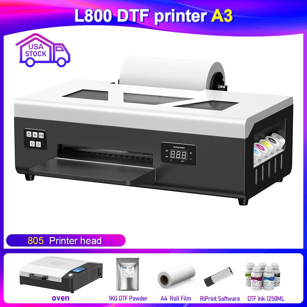 OYfame US EU Stock A3 A4 DTF Printer impresora UV dtf A3 For Epson XP600 T shirt Printing Machine A3 For L805 UV DTF Printer A3