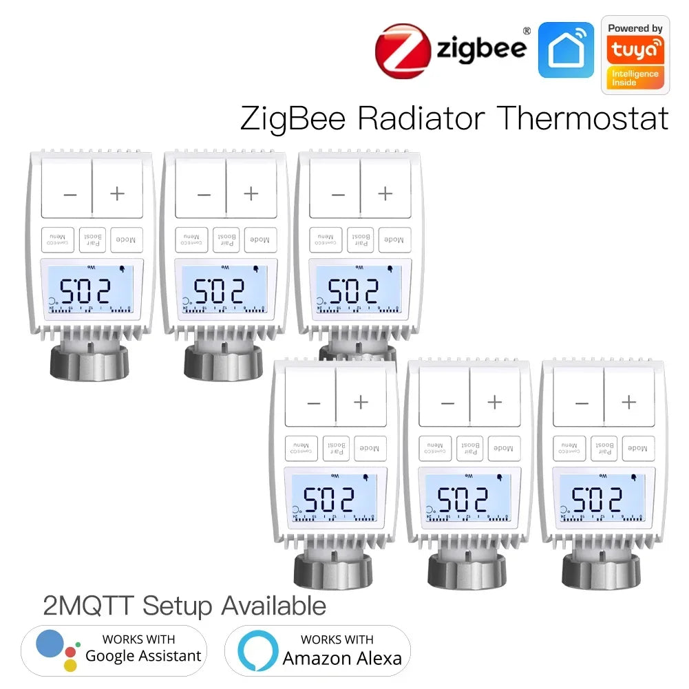 MOES Tuya ZigBee3.0 Radiator Actuator Valve Smart Thermostat Temperature Controller Internal Sensor TRV Voice Control with Alexa