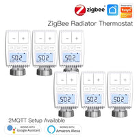 MOES Tuya ZigBee3.0 Radiator Actuator Valve Smart Thermostat Temperature Controller Internal Sensor TRV Voice Control with Alexa