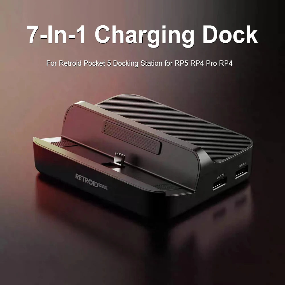 Charging Dock for Retroid Pocket 5 Docking Station 3*USB3.0 2*USB2.0 HDMI-Compatible Charger Dock Station for RP5 RP4 Pro RP4