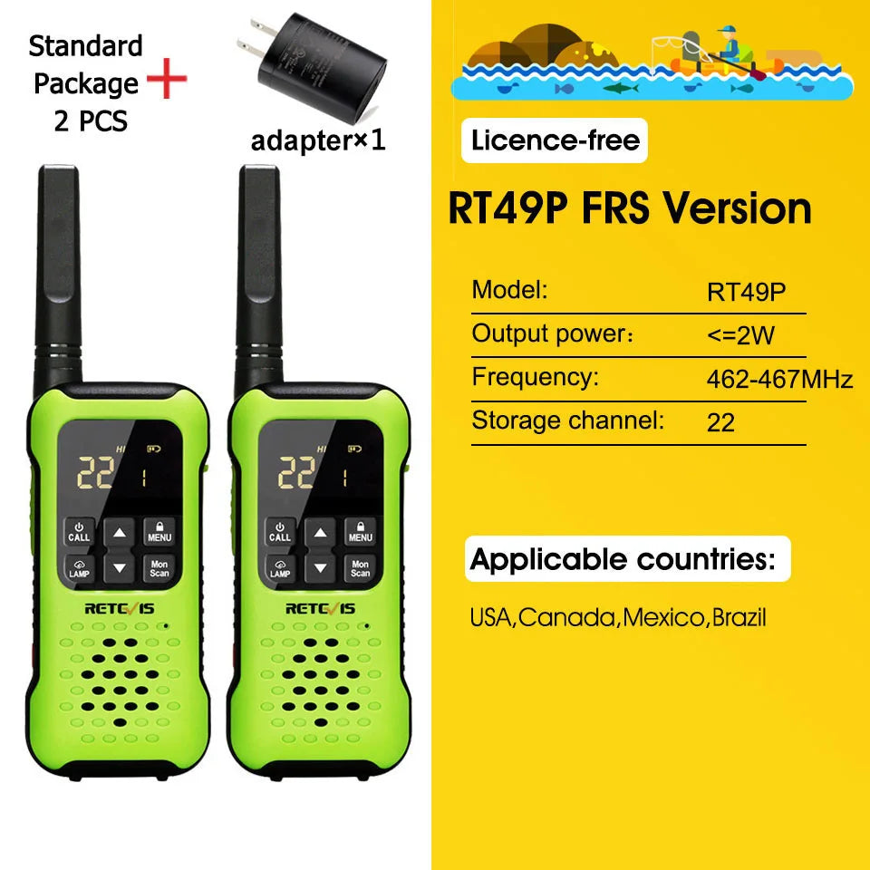 Retevis RT649P Waterproof Walkie Talkies Floating NOAA 1200mAh Rechargeable SOS Flashlight for Emergency Camping Kayaking (2Pcs)