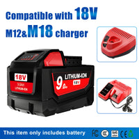For Milwaukee 18V  M18 lithium 6.0Ah/9.0Ah XC Lithium Battery 48-11-1860 48-11-1850 48-11-1840 48-11-1820 Charger rechargeable P
