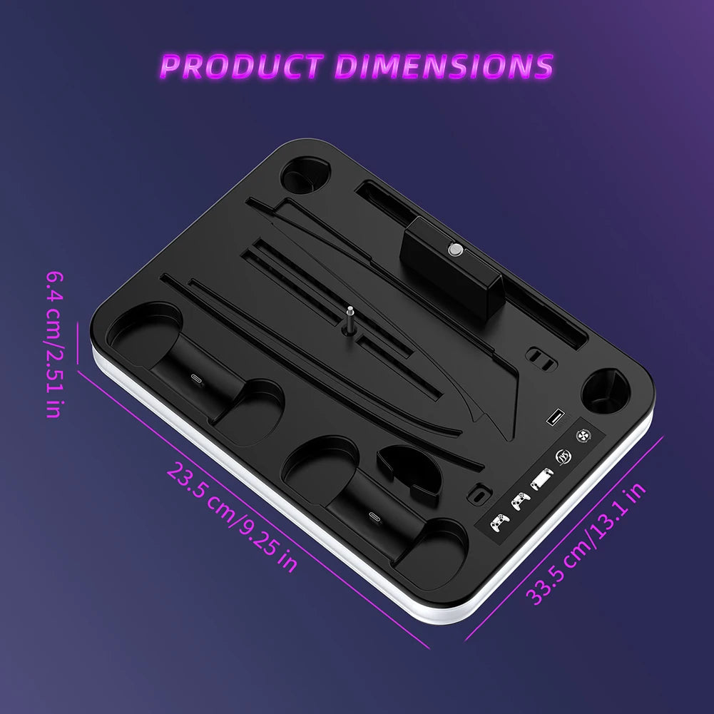 For PS5 Slim Cooling Stand PS5 cooling StationRGB Charging Base Dual Controller Charger Dock Station for PS5/PS5 Slim Accsessory