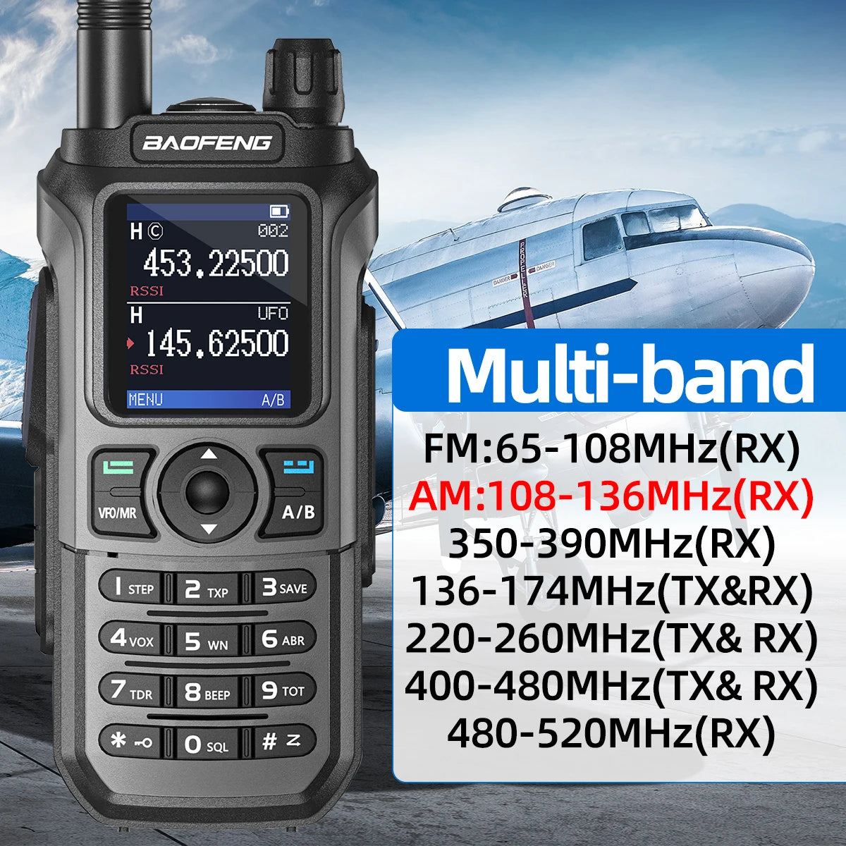 2x BAOFENG UV-21R Air Band Walkie Talkie Wireless Copy Frequency Type-C 999 Channels NOAA Long Range AM For UV-21 PRO Ham Radio