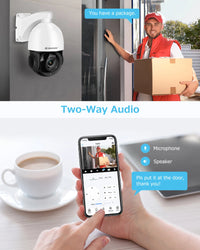 Jennov 4K 8MP Outdoor PTZ IP POE Camera 20X Optical Zoom & Human Detection, 320ft IR Night Vision,  Hikvision Onvif Compatible