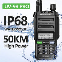 Baofeng UV 9R PRO IP68 Waterproof Walkie Talkie UHF/VHF 8W Dual Band High Power Long Range Radio + Earpiece