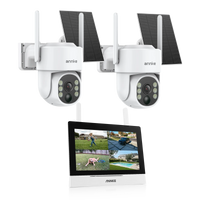 Annke 4MP solar security cameras 4CH NVR Video Surveillance Kit color Night Vision Two-way voice 2k wireless security cameras