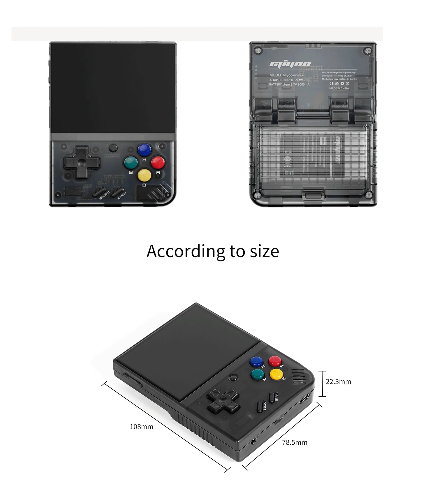 MIYOO Mini Plus Portable Retro Handheld Game Console 3.5''IPS HD Screen Linux System Mini + Classic Gaming Emulator Players Gift