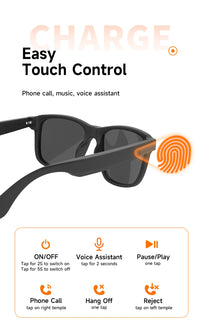 New smart glasses, support voice call, listen to music, touch operation, fashion wear, sunglasses lenses eye protection