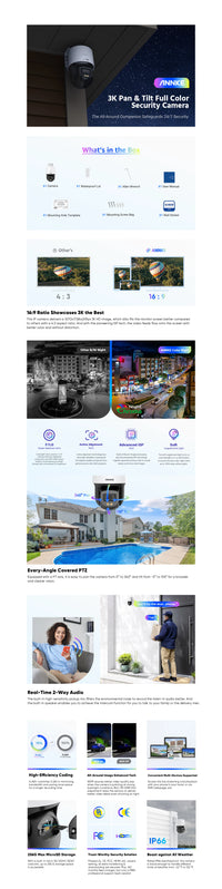 ANNKE 3K full Color IR Network Camera Outdoor IP66 Weatherproof Video Surveillance Camera Built-in mic IP Cameras