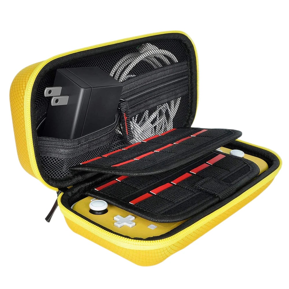 Storage Bag Nylon EVA Hard Game Console Protection Bag Thickened Shock Absorbing Double Compartment Dustproof for Switch Lite