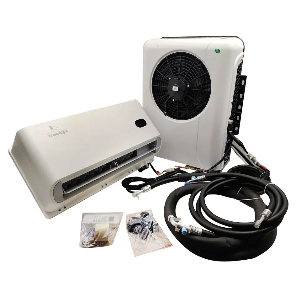 Treeligo 10500BTU Car Electric Parking Cooling Air Conditioner 12V/24V Split Air AC Unit for Truck Caravan Camper Van RV