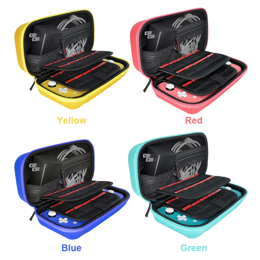 Storage Bag Nylon EVA Hard Game Console Protection Bag Thickened Shock Absorbing Double Compartment Dustproof for Switch Lite