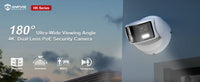 Anpviz 8MP Dual Lens POE Camera Ultra Wide Angel 180° Panoramic Security Camera AI Human Vehicle Detection Audio Warning Alarm