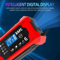 Large Screen Car Battery Charger 6A 12V Car and Motorcycle Battery Charging Device Lead-acid Battery Smart Repair LCD Display