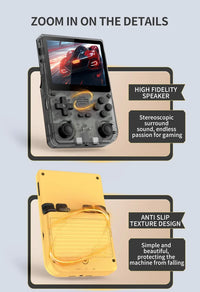 POWKIDDY V20 Retro Video Handheld Game Console 3.5-Inch IPS HD Screen Dual Card slot 5000mAh Lithium Battery Retro Game Stickers