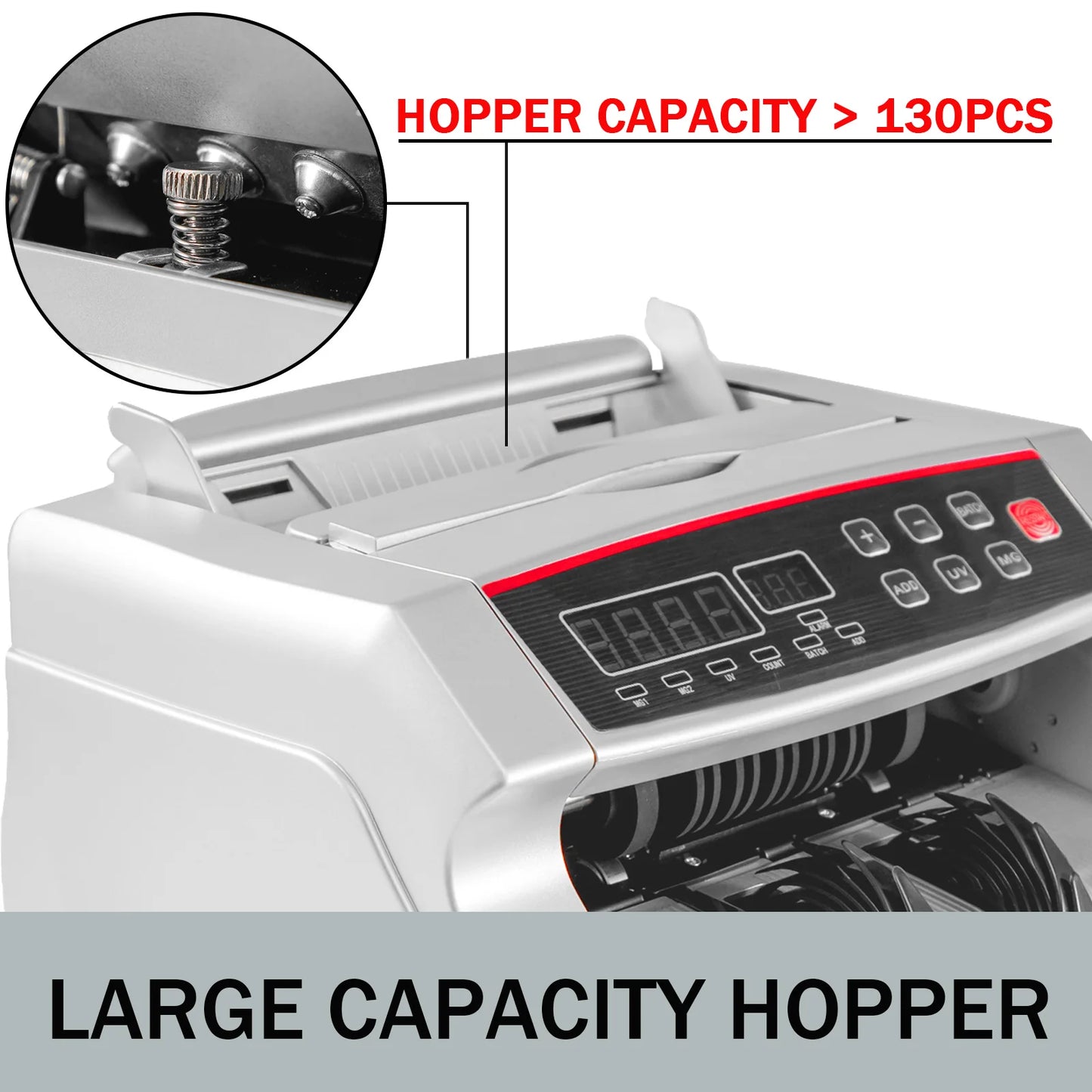 VEVOR 1000 Pcs/Min Money Counter Business Cash Register Euros Bills Fake Banknote Detector by UV and MG Function for Banks Shops