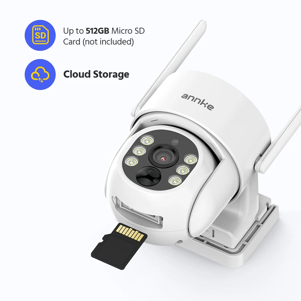Annke 4MP solar security cameras 4CH Wireless NVR 4mm color night vision IP camera Audio 2.4G 5.8G solar wifi camera outdoor