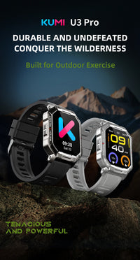 New KUMI U3 Pro Smart Watch 1.83'' Smartwatch Bluetooth Call 100+ Sport Heart Rate for Men Women Support IP68 Waterproof