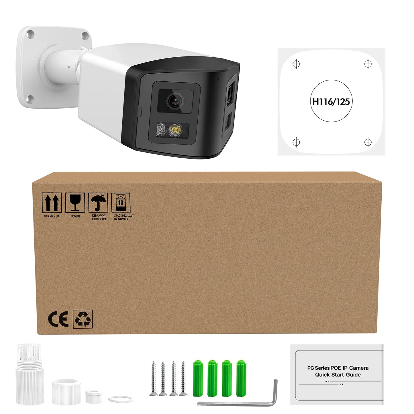 VIKYLIN 180° Panoramic View 4MP Dual-Lens PoE Security IP Camera CCTV Home Outdoor Video Surveillance POE Security camera Onvif
