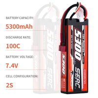 SUNPADOW Lipo Battery 5300mAh 2S 3S 4S 7.4V 11.1V 14.8V EC5 Plug 100C for RC Car Plane DJI Truck Tank Buggy Racing Boat Models