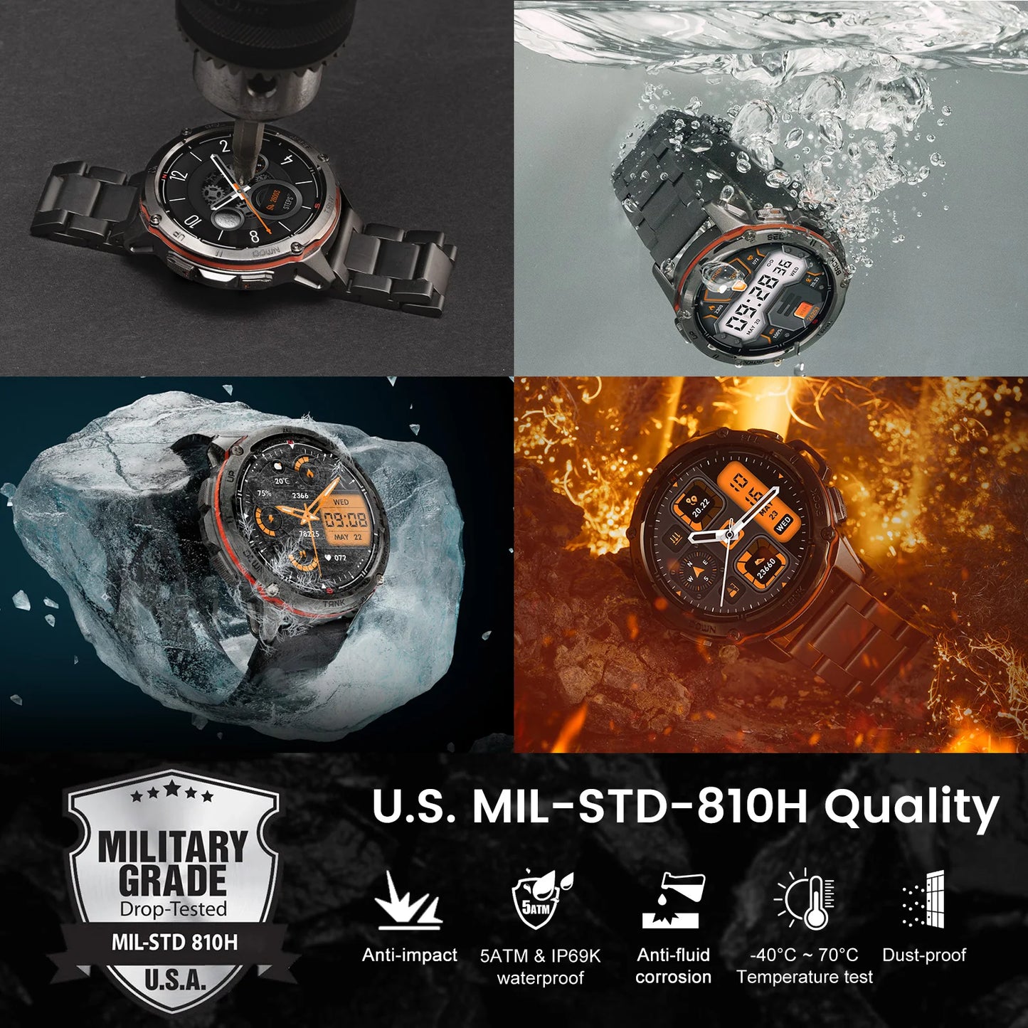 2025 Original KOSPET TANK T3 Ultra GPS Smart Watch For Men Smartwatch Waterproof 5ATM IP69K 470mAh AMOLED Bluetooth Call Watches