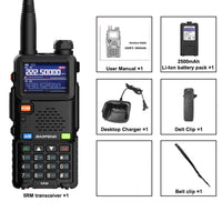 Baofeng 5RM 8W Ham Radio 136-174/220-260/400-520MHz 6-Band Two Way Radio NOAA Weather Receiver One Key Frequency Match UV-5RH