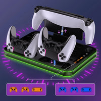 For PS5 Slim Cooling Stand PS5 cooling StationRGB Charging Base Dual Controller Charger Dock Station for PS5/PS5 Slim Accsessory