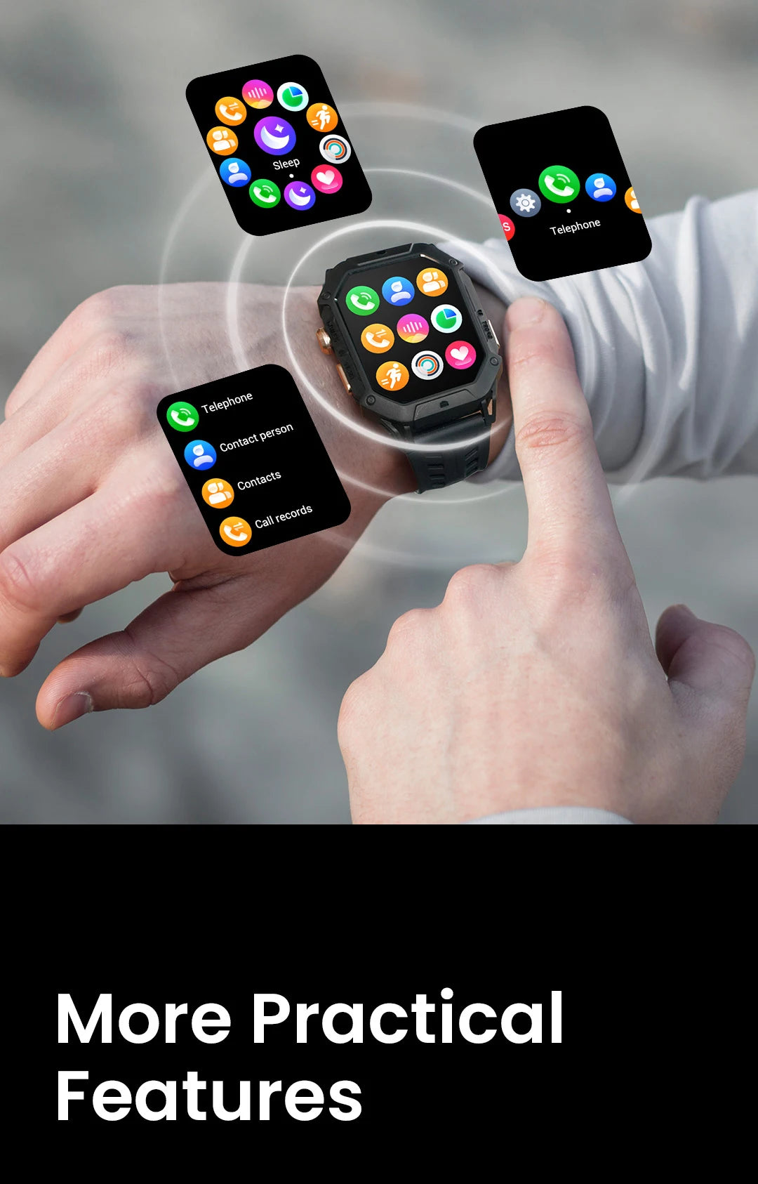 HAYLOU IRON N1 Smartwatchs 2.13’’ AMOLED Display 5ATM Waterproof Bluetooth Call Outdoor Sport Smart Watch 30 Days Battery Life