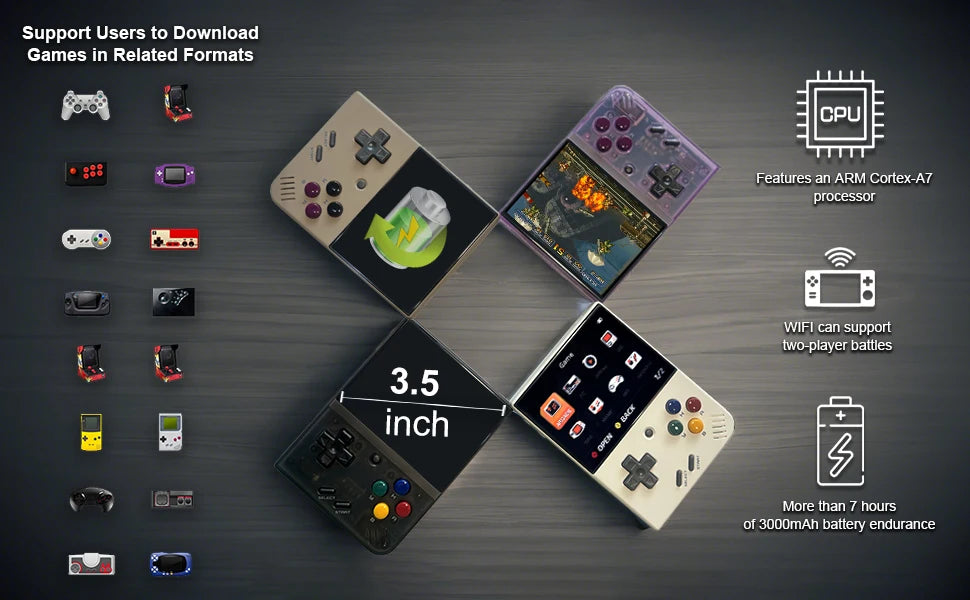 Miyoo Mini Plus Retro Handheld Console, 3.5'' IPS Screen, Linux Open Source Gaming Device