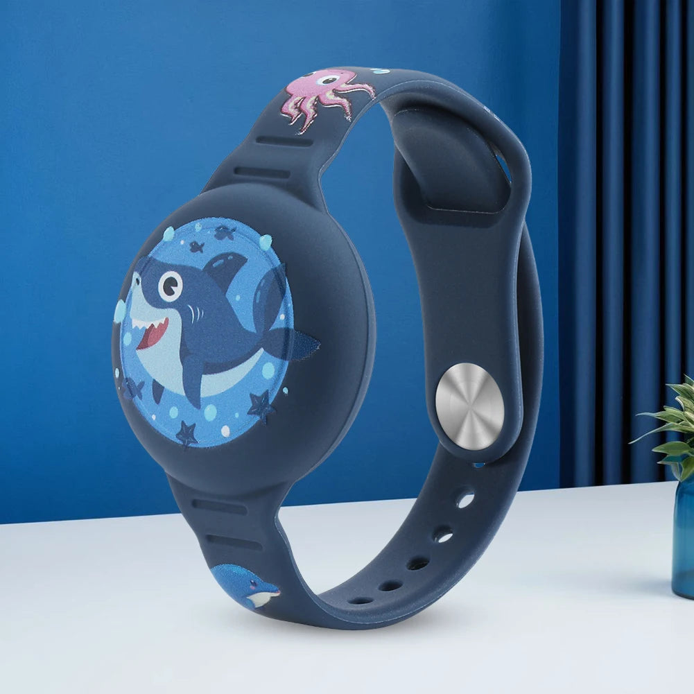 AirTag Bracelet Kid Children Anti-lost Bracelet Waterproof Silicone GPS Tracker Wristband for AirTag Kids Necklace Watch Band