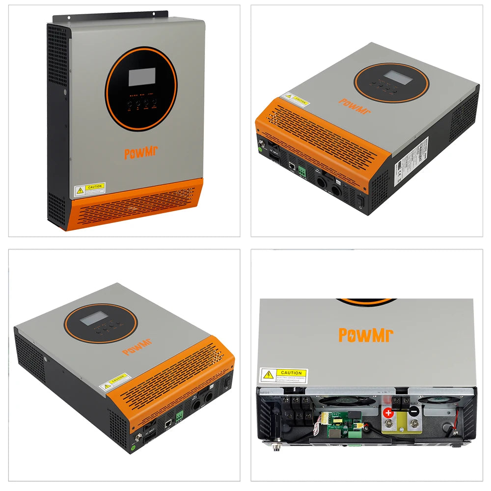 PowMr 2400W Pure Sine Wave Inverter 24VDC to 110V/120VAC 50A PWM Charging Controller Max PV 80VDC Solar Inverter Off-grid System