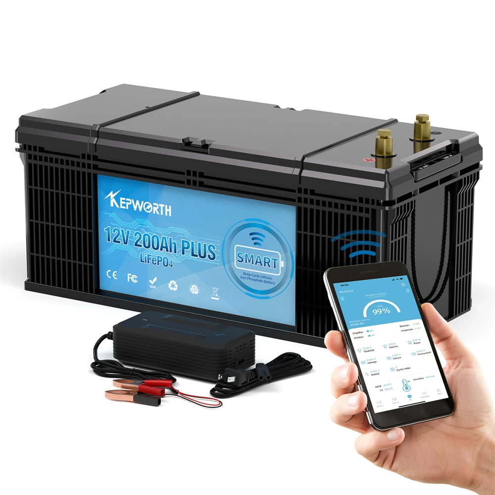 NEW 12V 100AH 120AH 135AH 200AH LiFePO4 Battery Built-in Bluetooth  BMS Power Batteries 6000 Cycles For RV Campers Golf Cart